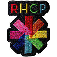 Red Hot Chili Peppers tkaná nažehlovačka PES 89 x 67 mm, Rainbow Asterisk