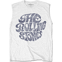 Rolling Stones tričko bez rukávů, Vintage 70s Logo White, pánske