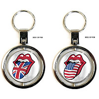 Rolling Stones kovová kľúčenka spinner 50 x 5 mm, UK & US Tongues