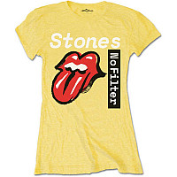 Rolling Stones tričko, No Filter Text Yellow, dámske