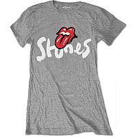 Rolling Stones tričko, No Filter Text Brush Strokes Grey, dámske