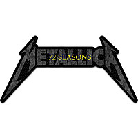 Metallica tkaná nášivka PES 100 x 40 mm, 72 Seasons Charred Logo Cut Out