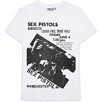 Sex Pistols tričko, Manchester Flyer White, pánske