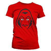 La Casa De Papel tričko, Salvador Dali Mask Girly Red, dámske