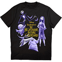 The Nightmare Before Christmas tričko, Purple Characters Black, pánske
