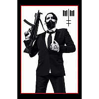 Marilyn Manson textilný banner 68cm x 106cm, Machine Gun