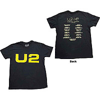 U2 tričko, Yellow Logo 2018 BP Black, pánske