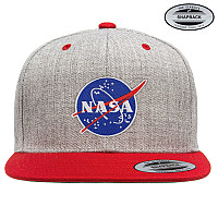 NASA šiltovka, NASA Insignia Premium Snapback Heather Grey Red Onesize, unisex