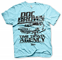 Back to the Future tričko, Doc Brown Time Travel Agency Blue, pánske
