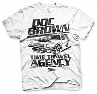 Back to the Future tričko, Doc Brown Time Travel Agency White, pánske
