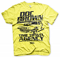 Back to the Future tričko, Doc Brown Time Travel Agency Yellow, pánske