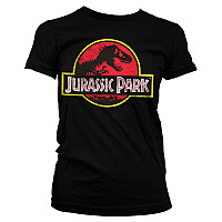 Jurský Park tričko, Distressed Logo Girly Black, dámske