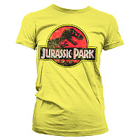 Jurský Park tričko, Distressed Logo Girly Yellow, dámske