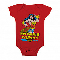 Wonder Woman dojčenské body tričko, Baby Body Red, detské
