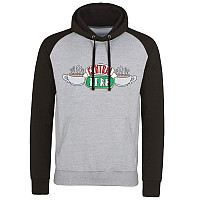 Friends mikina, Central Perk Baseball Hoodie Black & Grey, pánska