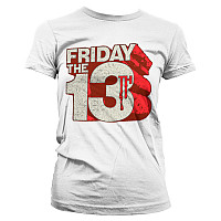 Friday the 13th tričko, Block Logo White Girly, dámske