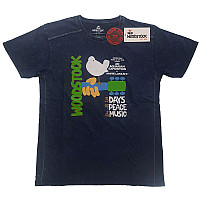 Woodstock tričko, Poster Snow Washed Blue, pánske