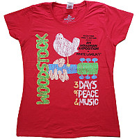 Woodstock tričko, Vintage Classic Poster Red, dámske