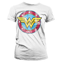 Wonder Woman tričko, Wonder Woman Distressed Logo Girly White, dámske