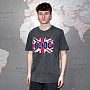 AC/DC tričko, Flag Stone Wash Charcoal Grey, pánske