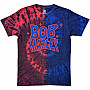 Bob Marley tričko, Trippy Text Dye Wash BP Red & Blue, pánske