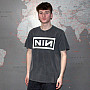 Nine Inch Nails tričko, Classic Logo Stone Wash Charcoal Grey, pánske