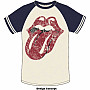 Rolling Stones tričko, Lick Raglan Natural & Navy Blue, pánske