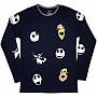 The Nightmare Before Christmas tričko dlhý rukáv, Heads Navy Blue, pánske
